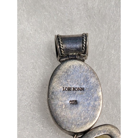 Lori Bonn Sterling Silver Orange Dominican Cabochon Amber Citrine Pendant 925 - Picture 2 of 8